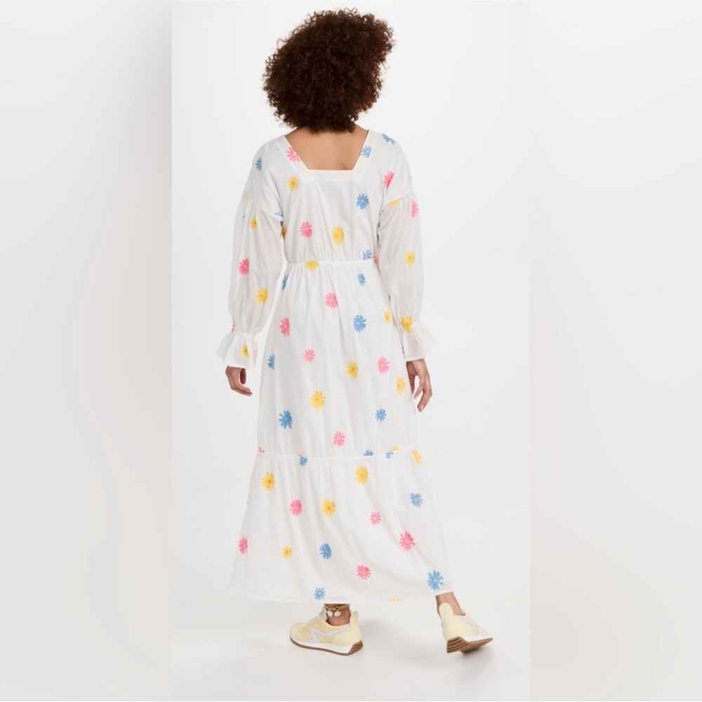 NWT Something Navy Embroidered Tiered Long Sleeve Floral Maxi Dress - Picture 2 of 16
